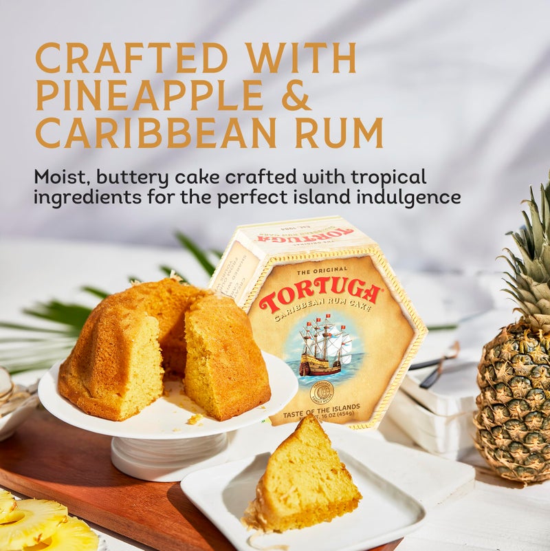 TORTUGA Caribbean Pineapple Rum Cake - 16 oz Caribbean Pineapple Rum Cakes - The Perfect Premium Gourmet Gift for Stocking Stuffers, Gift Baskets, and Christmas Gifts - Great Snack Cakes for Delivery - Image 3
